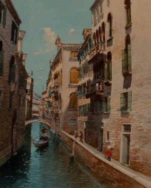 Andrea Biondetti (1851-1946) 'Venetian Canal'